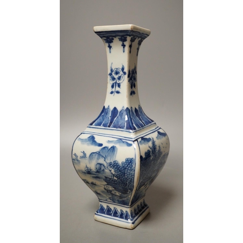 1255 - A Chinese blue and white vase, 23.5cm