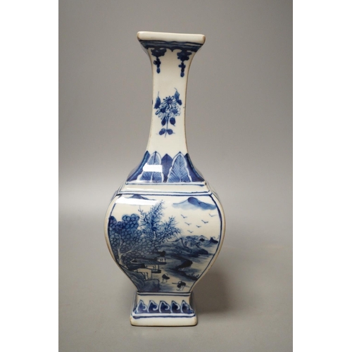 1255 - A Chinese blue and white vase, 23.5cm