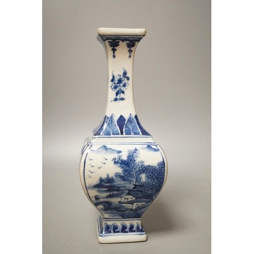 1255 - A Chinese blue and white vase, 23.5cm