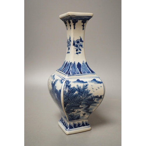 1255 - A Chinese blue and white vase, 23.5cm