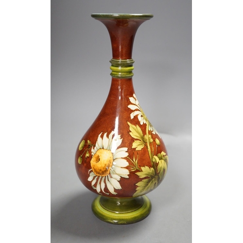 1262 - A Doulton Lambeth faience bottle vase, c.1885, 21cm