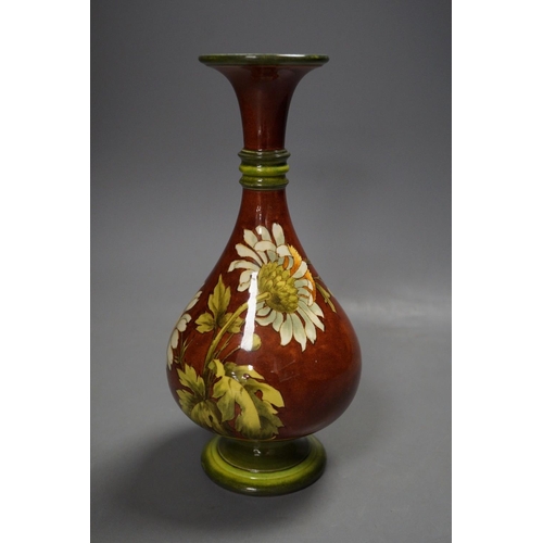 1262 - A Doulton Lambeth faience bottle vase, c.1885, 21cm