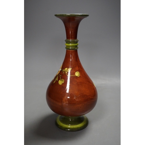 1262 - A Doulton Lambeth faience bottle vase, c.1885, 21cm