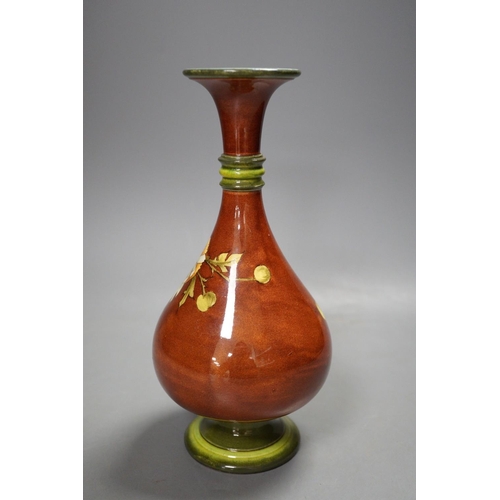 1262 - A Doulton Lambeth faience bottle vase, c.1885, 21cm