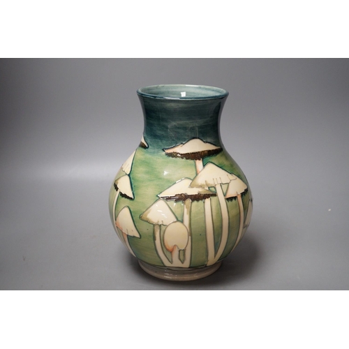 1263 - A Moorcroft pottery squat vase, decorated with the "Fairy Rings" pattern, 23cm