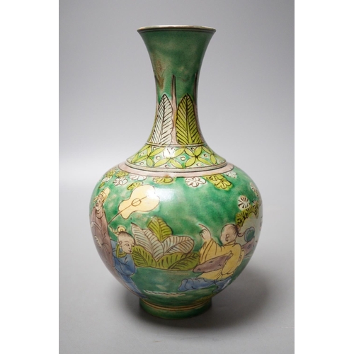 1265 - Chinese famile verte vase, 19cm