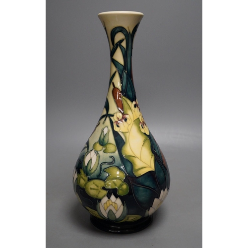 1273 - A Moorcroft pottery vase, decorated with the "Water Lilly" pattern, by Rachel Bishop, 31cm... 