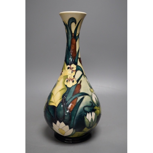 1273 - A Moorcroft pottery vase, decorated with the "Water Lilly" pattern, by Rachel Bishop, 31cm... 