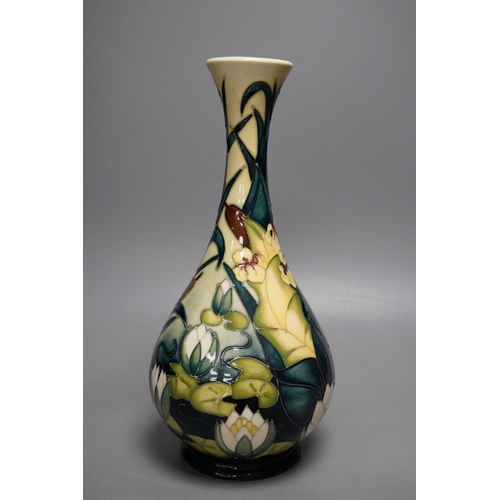 1273 - A Moorcroft pottery vase, decorated with the "Water Lilly" pattern, by Rachel Bishop, 31cm... 