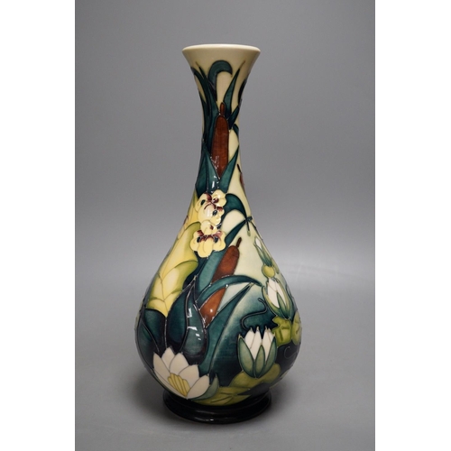 1273 - A Moorcroft pottery vase, decorated with the "Water Lilly" pattern, by Rachel Bishop, 31cm... 