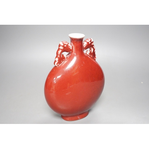 1278 - A Chinese sang de boeuf moonflask, 20.5cm