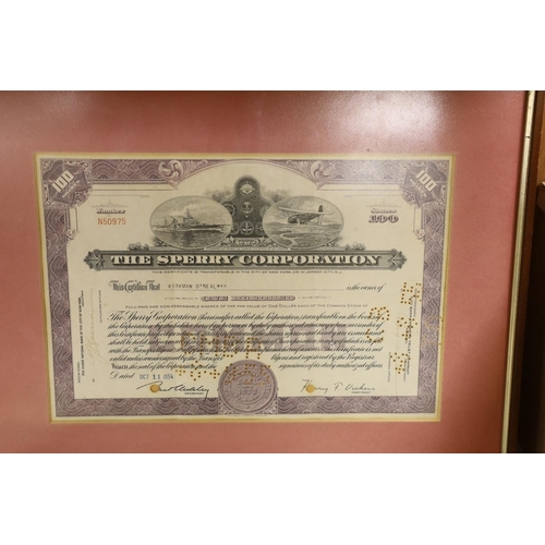 1302 - Four framed Share Certificates: one Siberian, two USA and one Spainish.