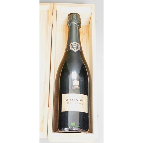 1310 - A bottle of Bollinger R.D. 1988, 75cl in original wood case