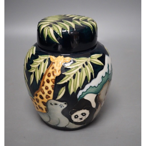 1324 - A Moorcroft pottery Noahs Ark lidded ginger jar, base monogrammed JK and marked M.C.C 530, 15cm... 