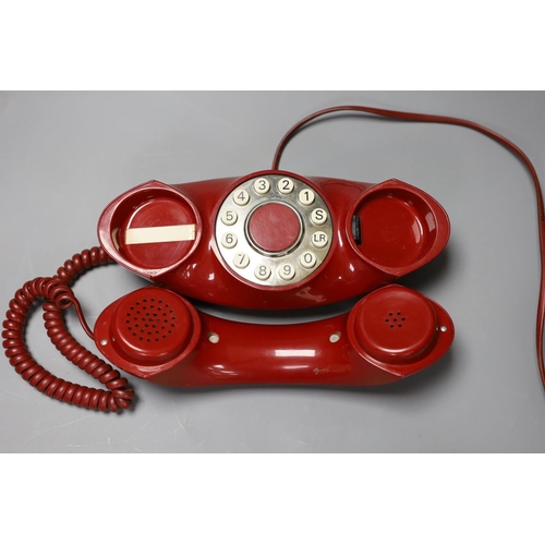 1341 - Two Autophon telephone handsets, AUG002 and AUG005,24 cms wide,