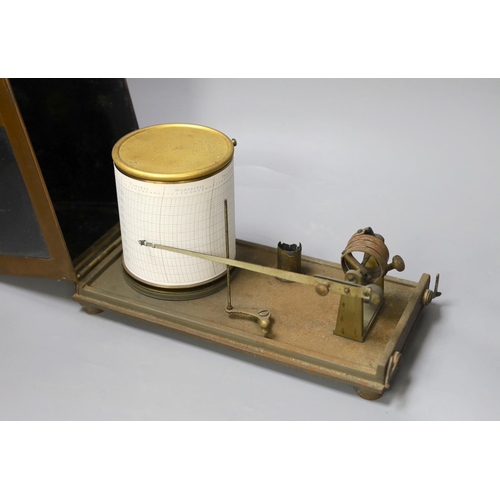 1358 - A copper cased barograph by Short & Mason, 26cm wide