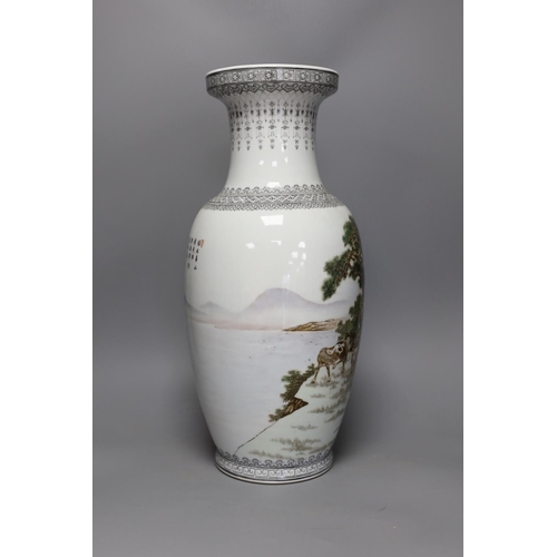 1366 - A Chinese baluster eight horses vase,47 cms high,