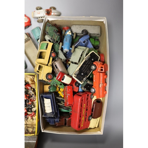 1392 - A collection of 1940/50s Dinky Toys, and various hollow-cast lead toy soldiers