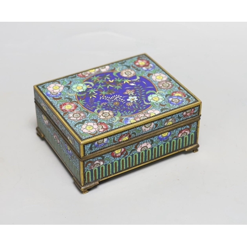 1396 - A Japanese Meiji period cloisonné enamel box, 12cm wide