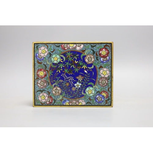 1396 - A Japanese Meiji period cloisonné enamel box, 12cm wide