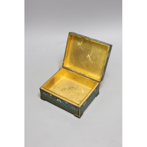 1396 - A Japanese Meiji period cloisonné enamel box, 12cm wide