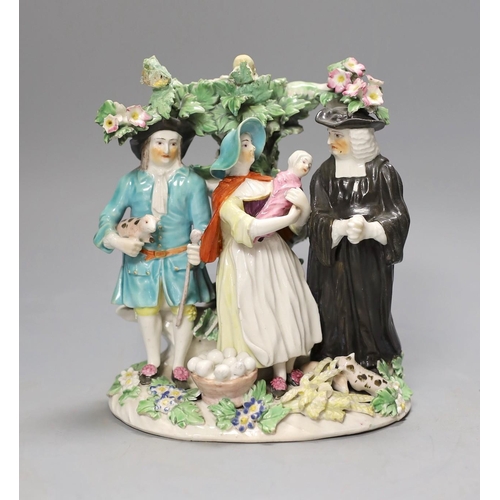 1399 - A Derby tithe pig group, late 18th century, 15cm