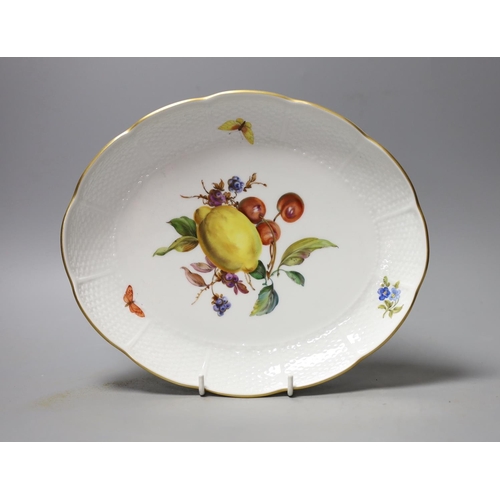 1402 - A Ludwigsburg porcelain floral oval dish,24.5 cms wide,