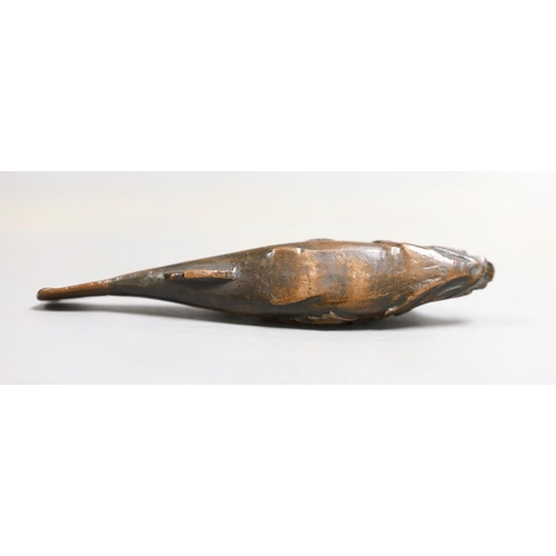 1413 - A Japanese bronze model of a gurnard fish, 10cm