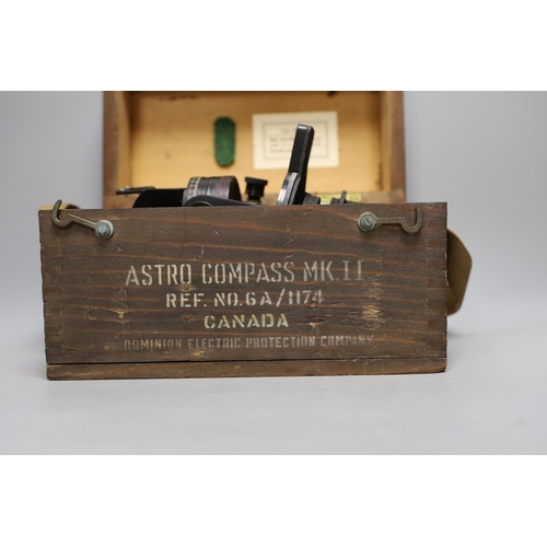 1454 - A cased Astro Compass MK. 11, ref. no. GA/1174, Canada,compass 19cms high,