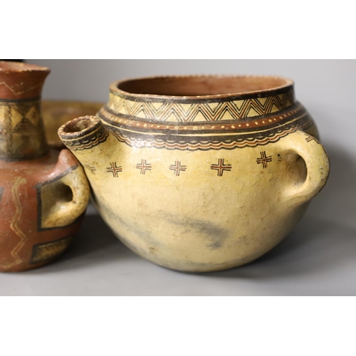 1463 - Three Berber pottery vessels, Algeria/Morocco, largest 32.5cm