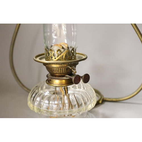 1475 - A Victorian hanging oil gimbal lamp