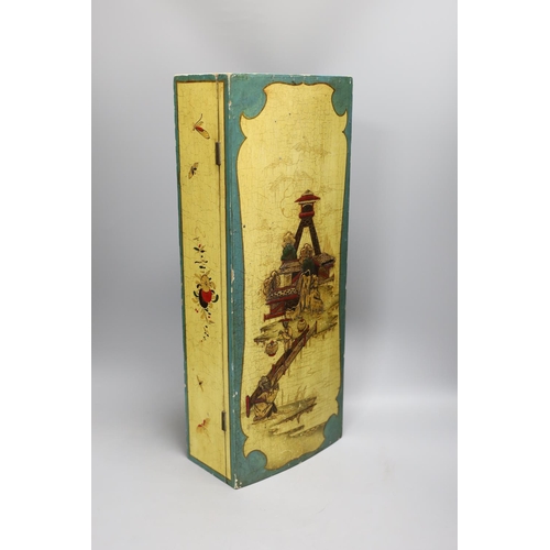 1486 - An early 20th century Japanned box and cover, 51cm wide