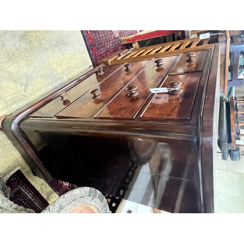 108 - A Victorian mahogany chest, width 100cm, depth 49cm, height 110cm