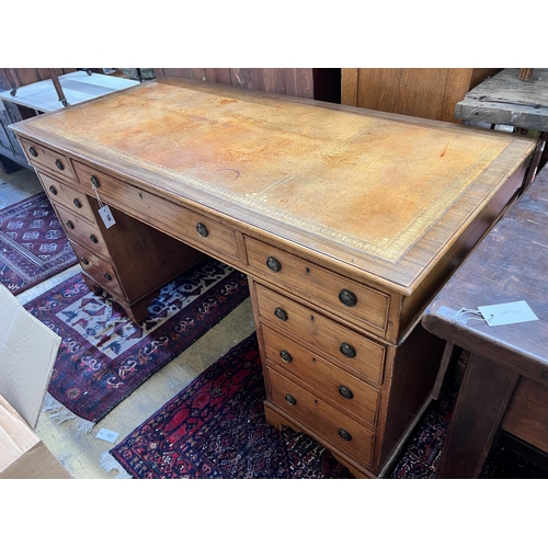 126 - A 19th century and later mahogany pedestal desk, length 152cm, depth 72cm, height 78cm