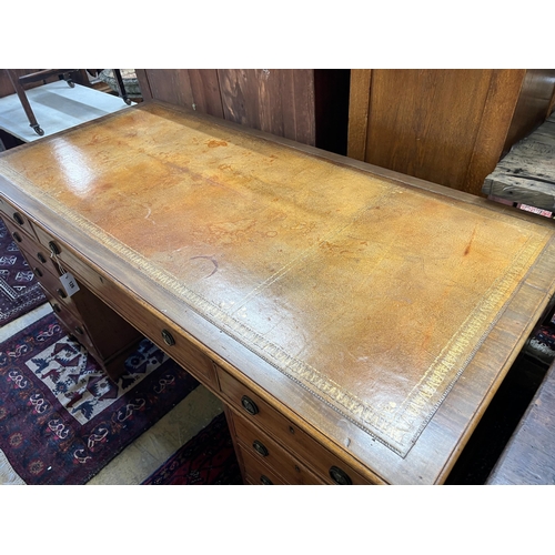 126 - A 19th century and later mahogany pedestal desk, length 152cm, depth 72cm, height 78cm