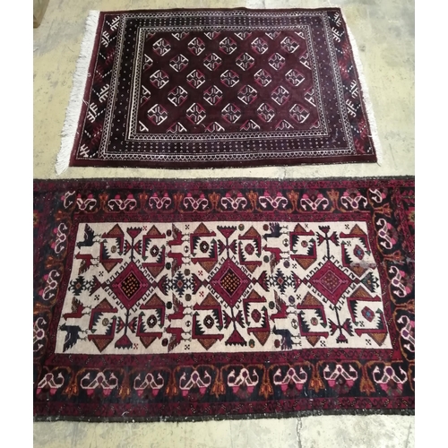 127 - A Belouch rug and one other rug, larger 146 x 83cm