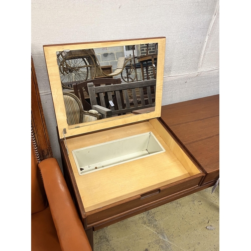 143 - A mid century design teak dressing table, width 100cm, depth 45cm, height 72cm