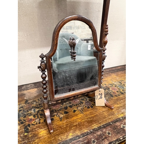 145 - A George III mahogany side table, width 64cm, depth 36cm, height 75cm and a Victorian bobbin turned ... 