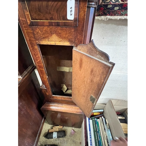 153 - A Victorian mahogany banded eight day longcase clock marked J & A Mark, Peterborough, height 208cm... 