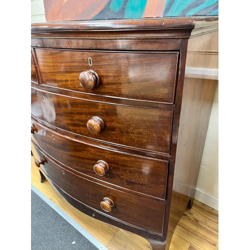 204 - A late Regency mahogany bowfront chest, width 108cm, depth 56cm, height 108cm