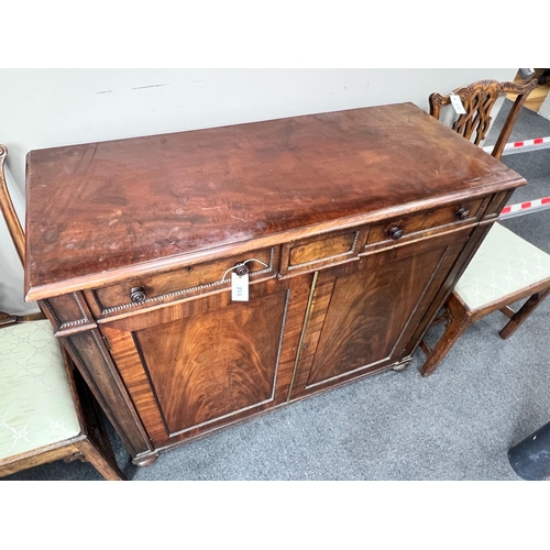 213 - A George IV mahogany side cabinet, width 115cm, depth 48cm, height 94cm