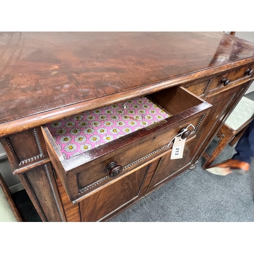 213 - A George IV mahogany side cabinet, width 115cm, depth 48cm, height 94cm