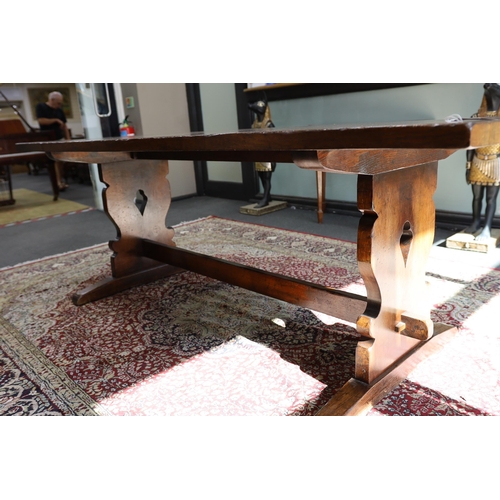 216 - A Titchmarsh and Godwin rectangular oak refectory dining table, length 213cm, width 90cm, height 78c... 