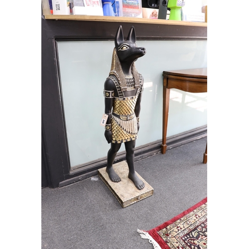 220 - A pair of composition Dogs of Anubis, height 104cm