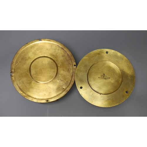 266 - Two brass bulkhead timepieces