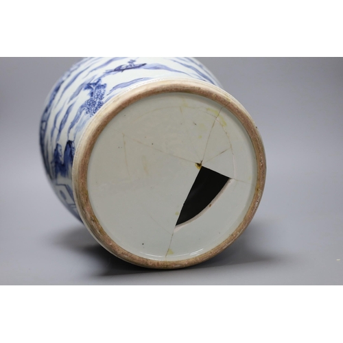 270 - An 18th century Chinese blue and white baluster jar, a.f., height 35cm