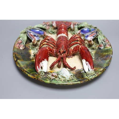 278 - A Palissy ware charger - Caldas type lobster dish, 31cm