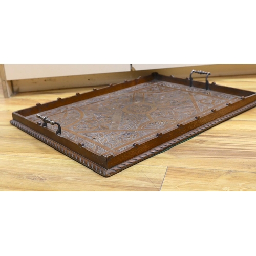 313 - A Victorian carved oak tray, 50 x 66cm