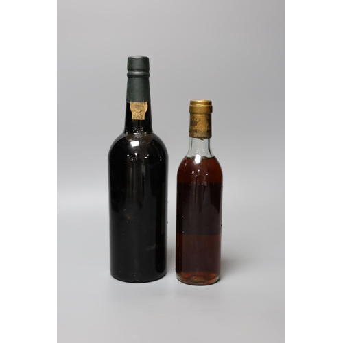 334 - A bottle of 1977 Taylor's Port, 75cl, together with a bottle of 1976 Sauternes, 30cl