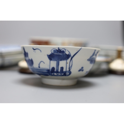 359 - A selection of various Oriental ceramics, to include an 18th century Chinese export bowl with a simi... 